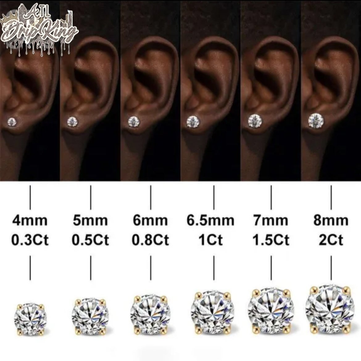 Silver Moissanite Stud Earrings