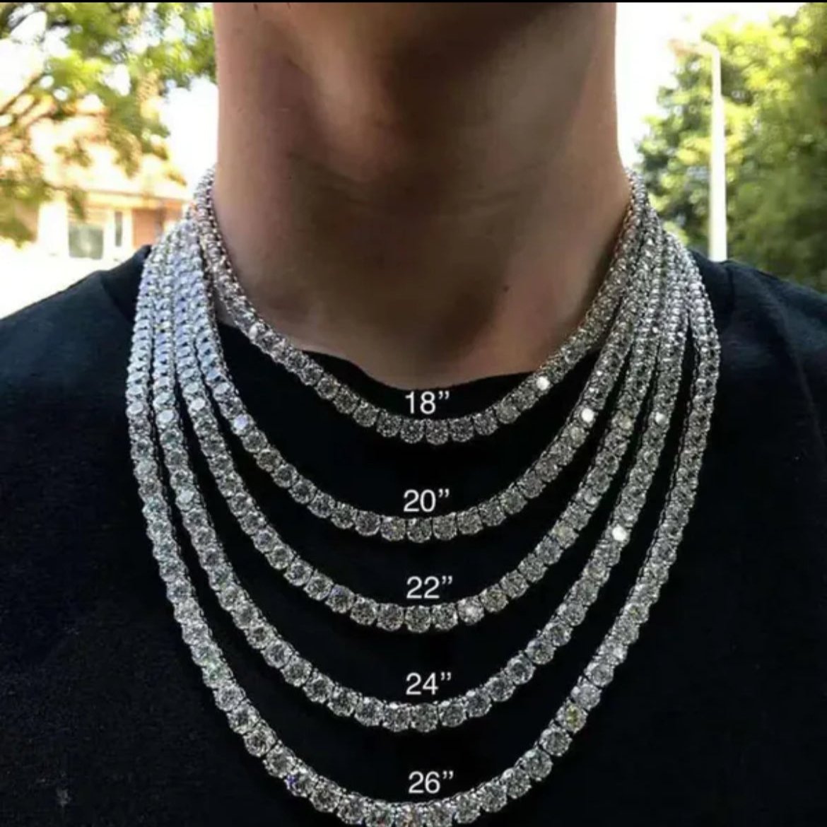 Silver Moisannite Tennis Chains