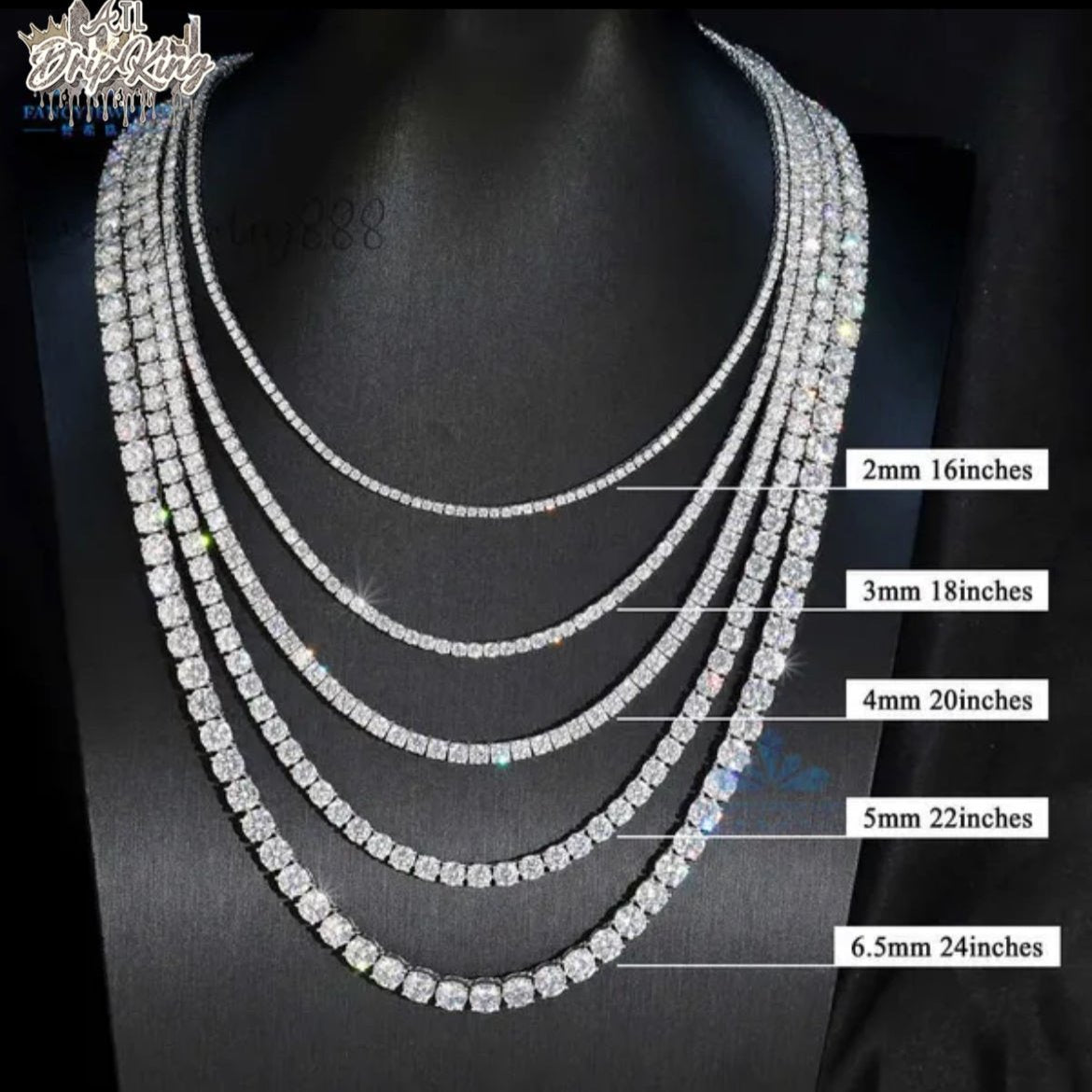 Silver Moisannite Tennis Chains